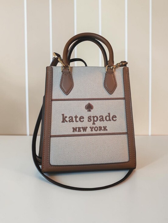 kate spade Handbags - kate spade Brown & Cream Mini Satchel with Logo